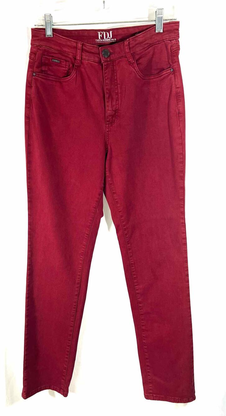 FDJ Size 10 Dark Red Denim Premium Denim Jeans
